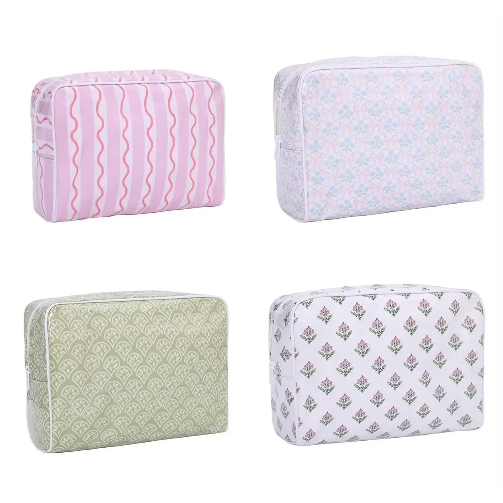 sac à cosmétiques en polyester pvc, sac de rangement étanche à double couche, organisateur de maquillage portable de grande capacité