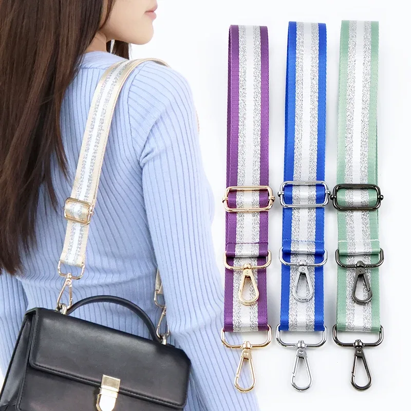 deepeel – sacs à bandoulière pour femmes, sangle de couleur argent soie 80 ~ 3.8cm, sangles réglables, remplacement à une épaule, accessoires de sac à bandoulière, 130cm