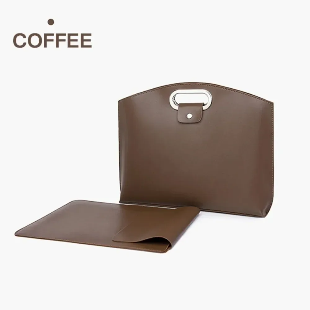 sac fourre-tout décontracté en pu pour documents de bureau, couleur unie, sac pour ordinateur portable, sac de fichiers, sac à main de grande capacité, porte-documents d'extérieur