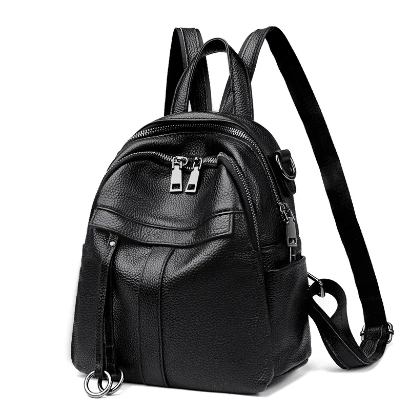 sac à dos en cuir véritable pour femme, sac à dos de voyage pour femme, cuir de vache souple, haute qualité, designer de luxe, nouvelle mode, école