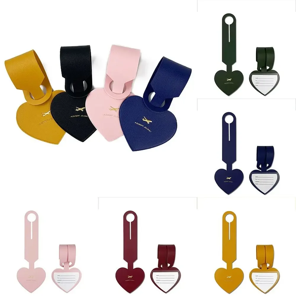 étiquette de valise d'avion en forme d'amour, étiquette de bagage en pu, accessoires de voyage, étiquette d'adresse, étiquettes de nom de bagage, carte d'embarquement