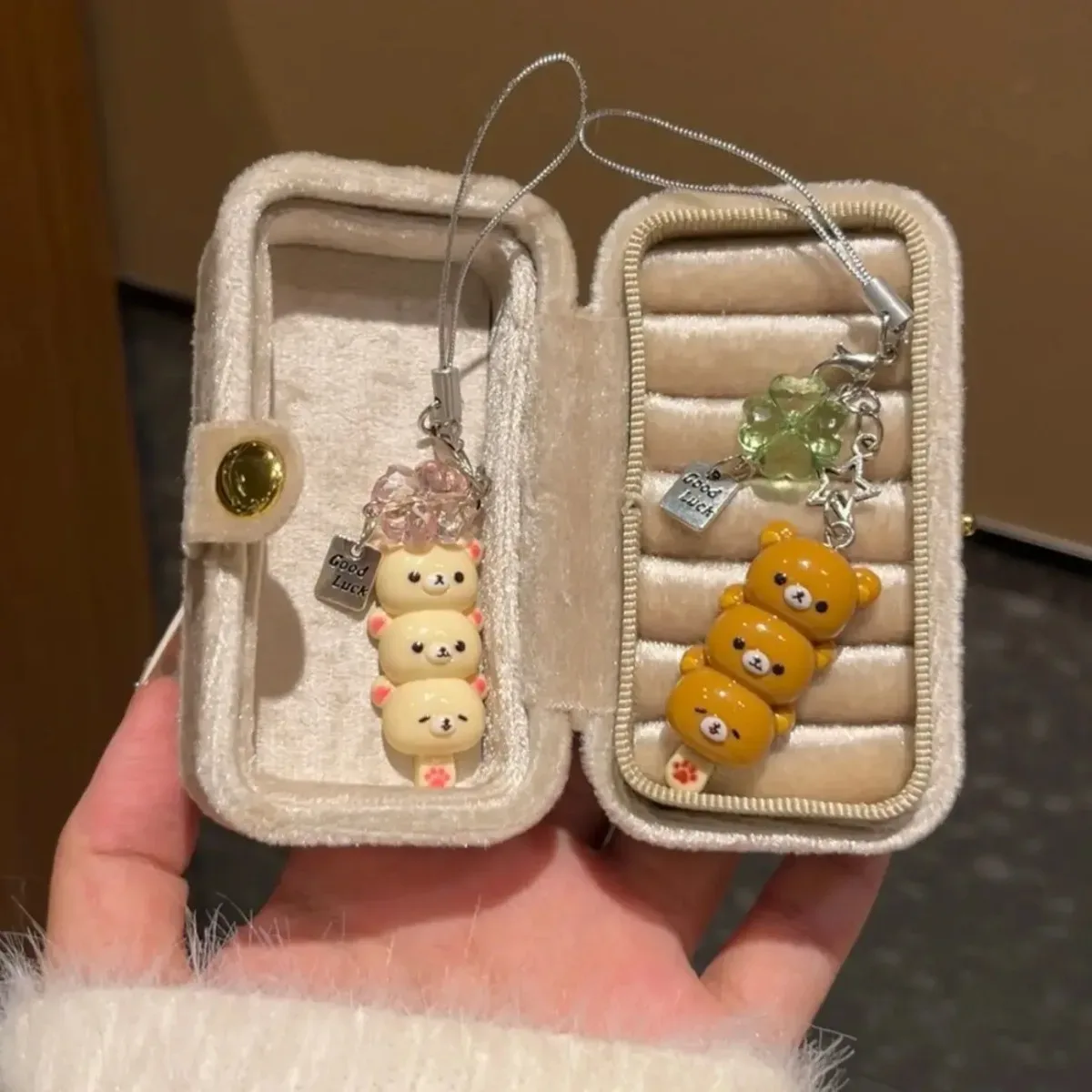 porte-clés ours empilés mignon, breloque porte-bonheur kawaii, pendentif trois ours, accessoire pour sac à dos et sac à main, cadeau mignon pour filles et femmes