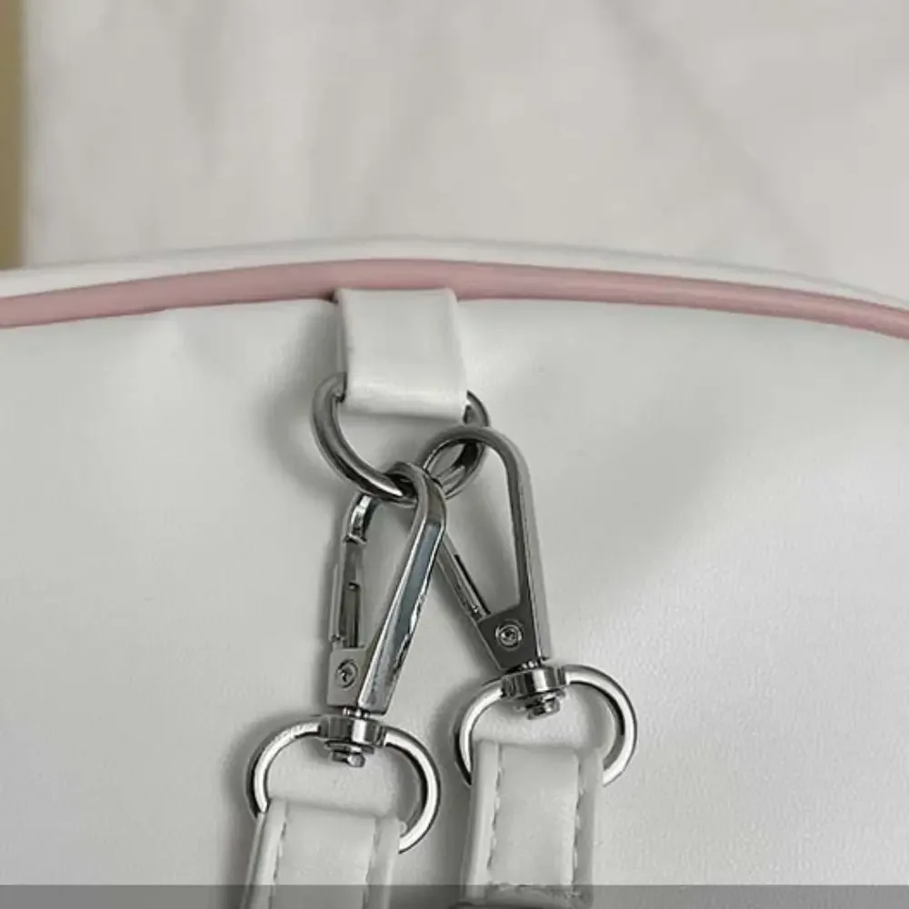 sac à fermeture éclair kawaii chat itabag en pu avec poche transparente pour badges, sac de rangement pour petits objets, sac à dos tendance pour l'extérieur