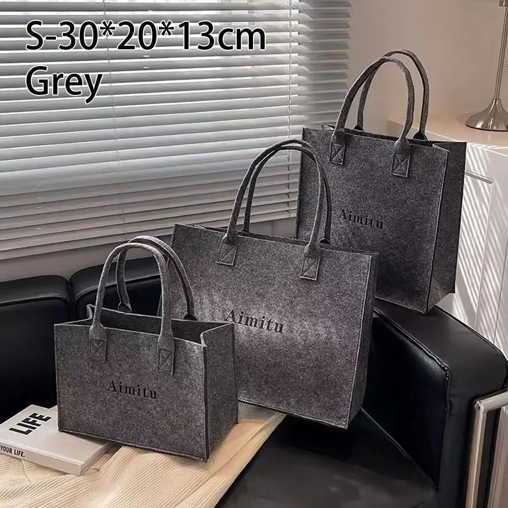 sac à bandoulière en feutre décontracté grande capacité, sac messager s/m/l, sac à main simple de couleur unie pour femme