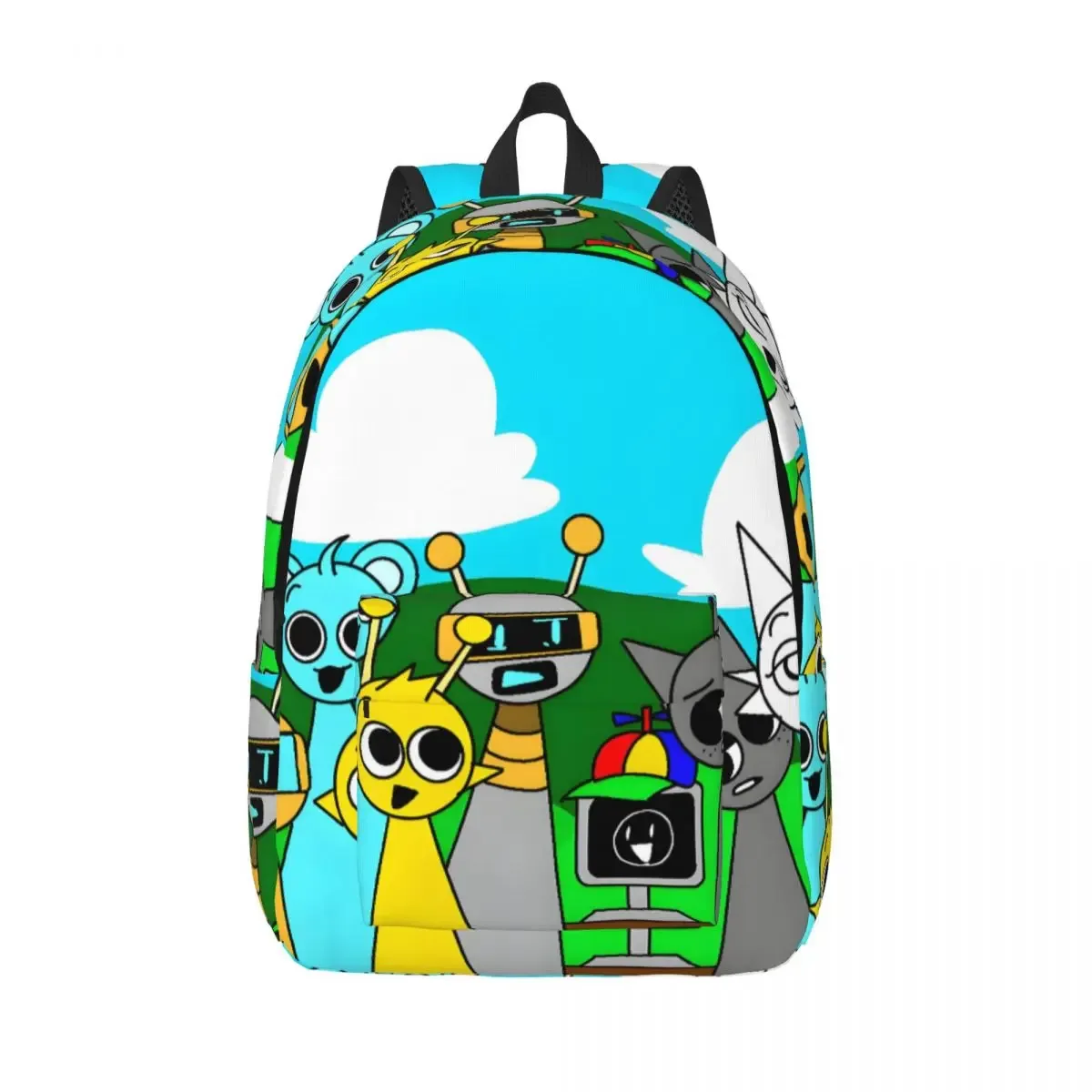dessin animé personnalisé sprunki toile sac à dos femmes hommes sac à dos décontracté pour les sacs d'université d'école