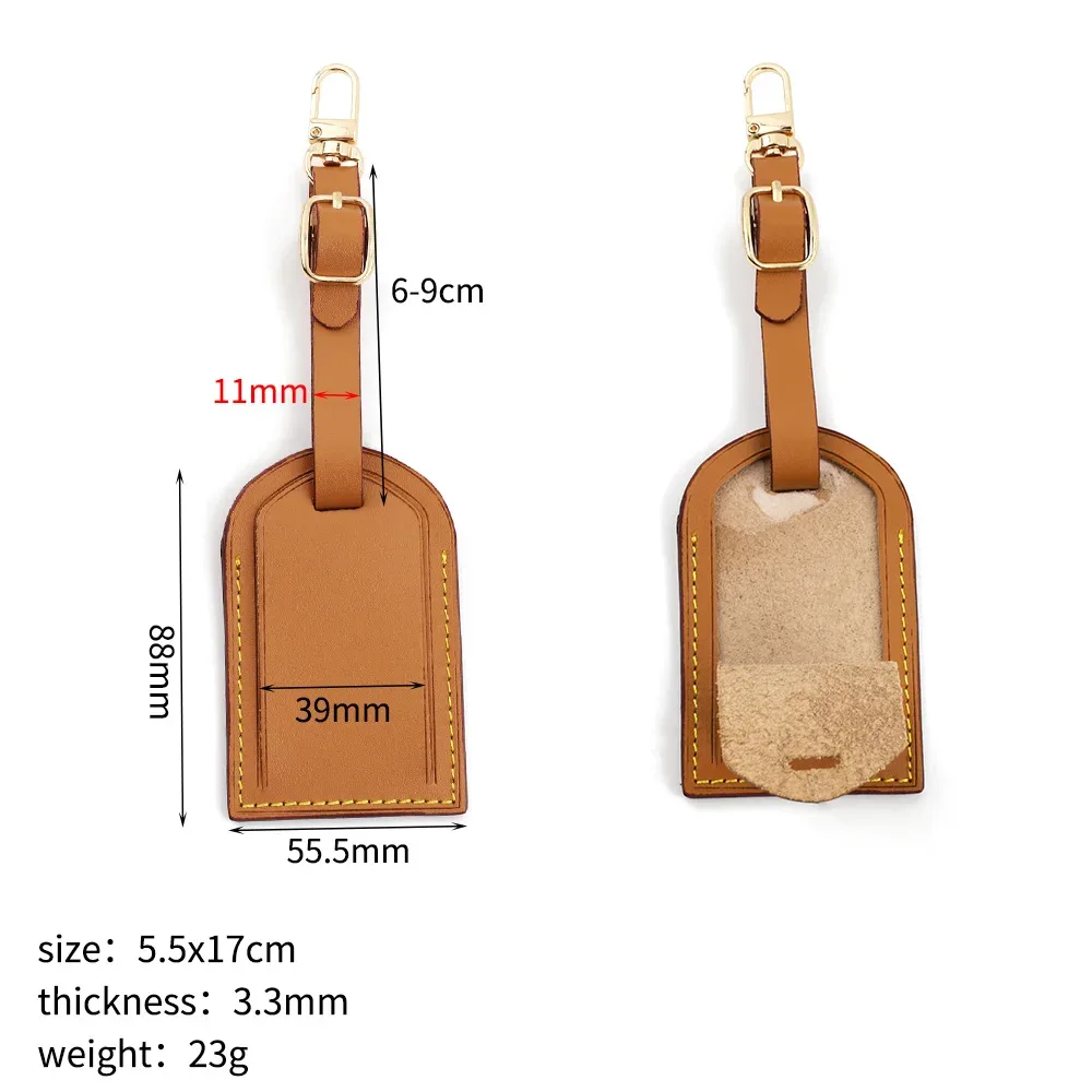 étiquettes de bagage en cuir tanné végétal pour sacs à main, valises, sacs d'affaires et cartes d'embarquement – accessoires de voyage