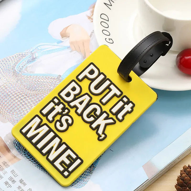 étiquette de voyage portable en silicone, étiquette de bagage, style dessin animé, étiquette de valise, lettre créative, pas votre sac, accessoires de voyage, mode