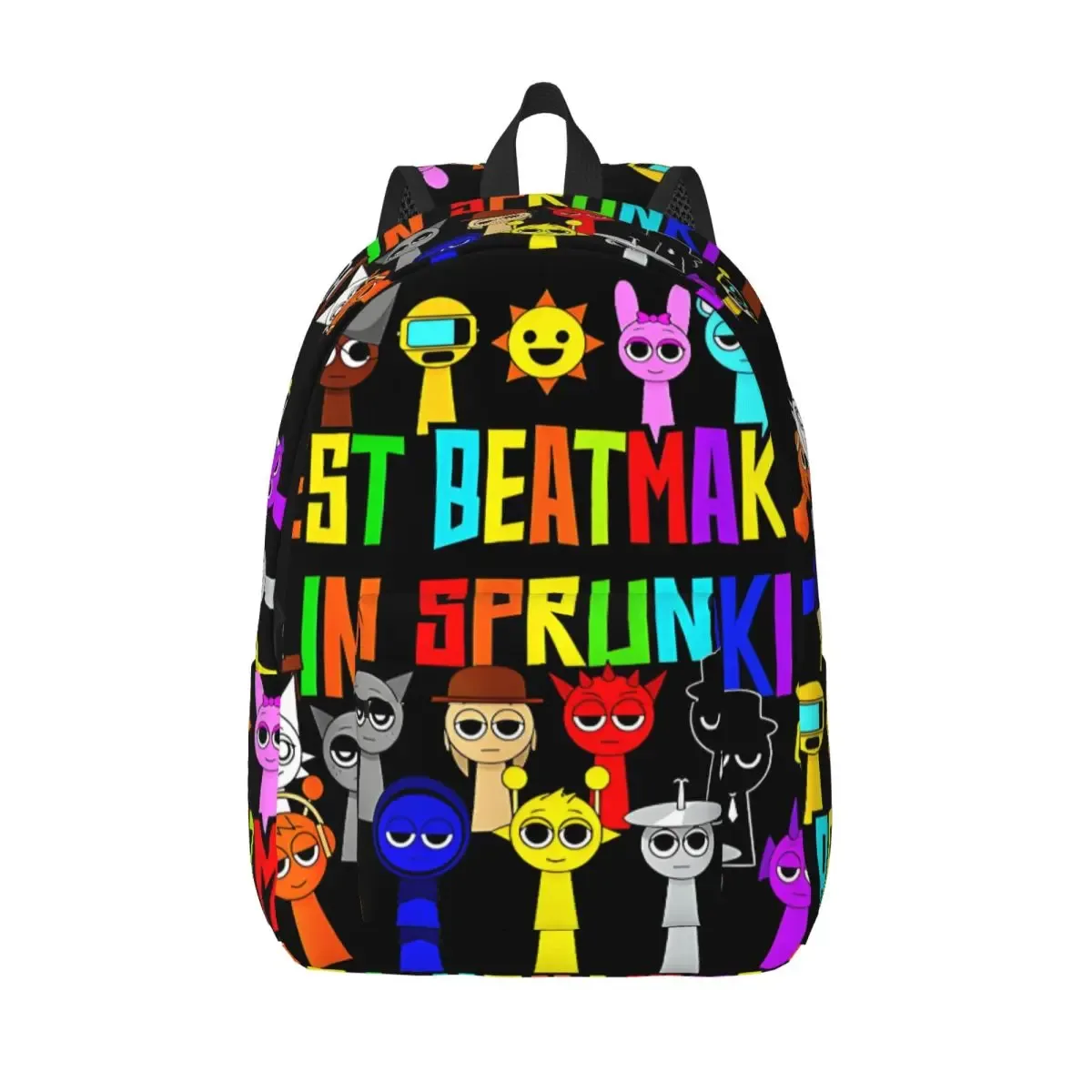 dessin animé personnalisé sprunki toile sac à dos femmes hommes sac à dos décontracté pour les sacs d'université d'école