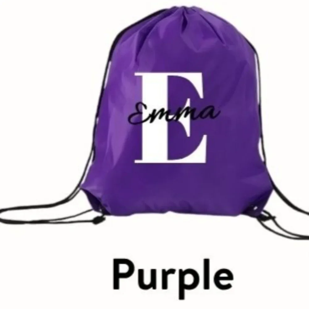sac à dos à cordon personnalisé avec nom, sac de sport personnalisé avec fond renforcé, cordon de serrage pour le sport, les voyages, l'école, cadeau d'anniversaire