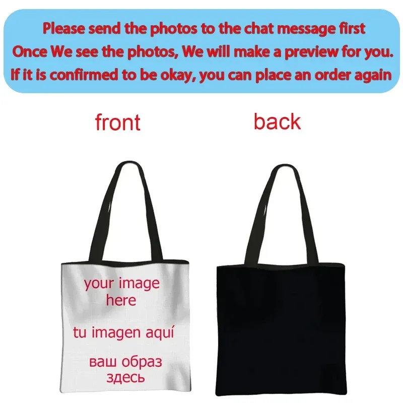 sac à main à personnaliser avec votre logo/nom/image, sac de shopping pour femmes, sac à bandoulière pour voyage, fourre-tout décontractés