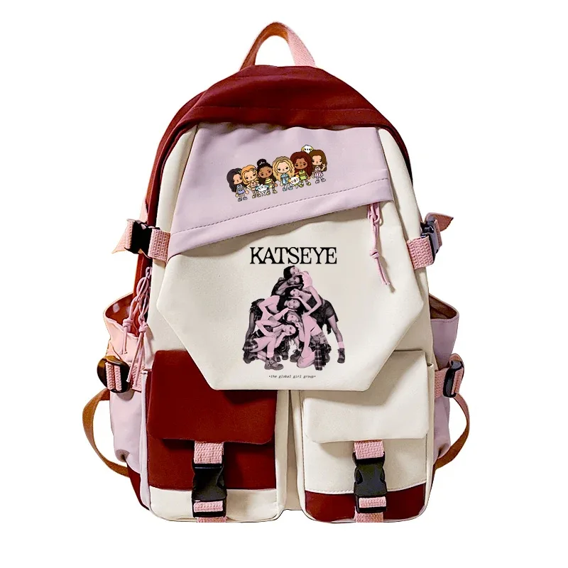 katseye – sac à dos imprimé pour étudiants, sac d'école de grande capacité pour garçons et filles, sac à livres pour femmes, sacs pour ordinateur portable, sac à dos cadeau