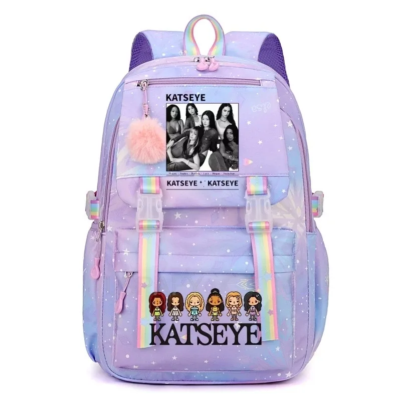 nouveau sac à dos katseye pour femme, grande capacité, sac à dos d'université tendance, sacs d'école pour ordinateur portable, sacs de voyage pour filles, yk2