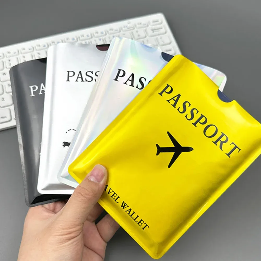 couverture de passeport rfid, housse de protection, sac de passeport en aluminium pour portefeuille de voyage aéroport, utilisation internationale de voyages