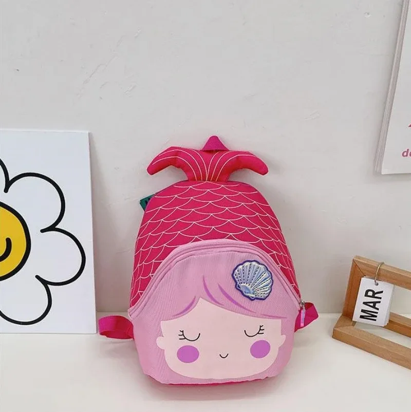 sac à dos sirène en nylon coloré pour enfants, sac à dos personnalisé, dessin animé mignon, maternelle, loisirs
