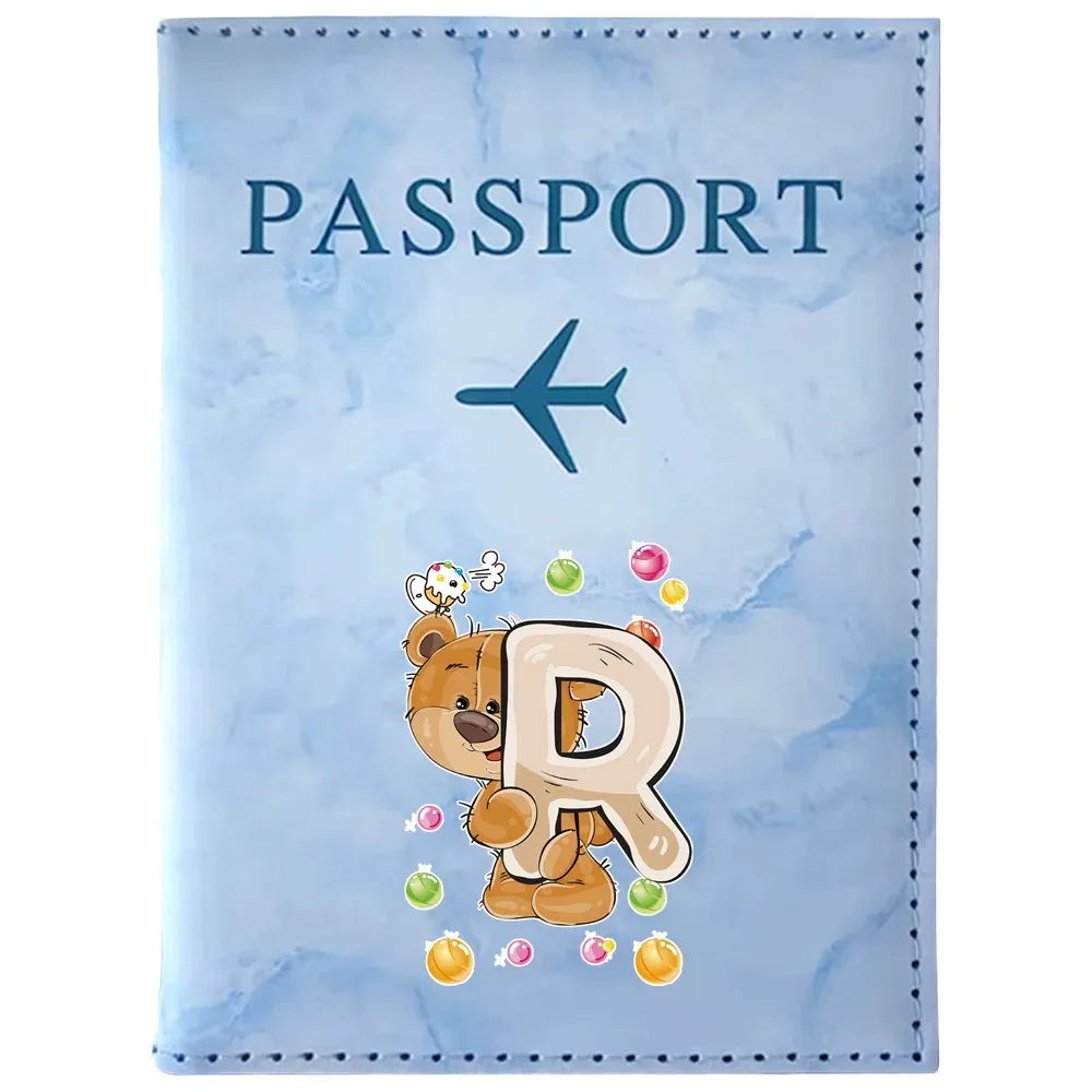 organisateur de passeport au design vintage classique, porte-carte de crédit, étui de voyage pour hommes et femmes, impression de lettres d'ours