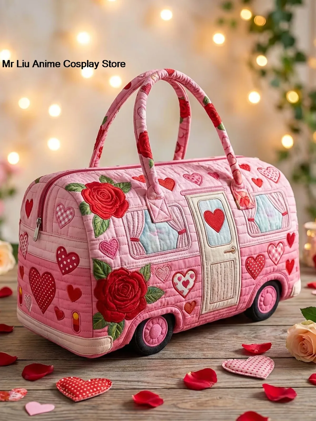 sac de voyage matelassé en forme de cœur pour camping-car, élégant sac à main, sac de sport, randonnée, camping