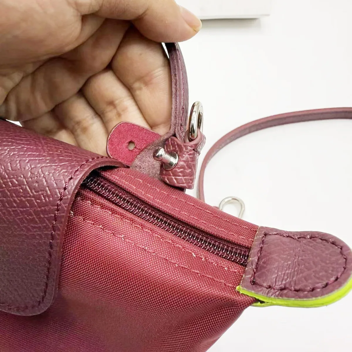 sangle de sac à bandoulière de remplacement en cuir de vache, pour mini sac longchamp mocha, poinçonnage, modification gratuite, accessoires de sac