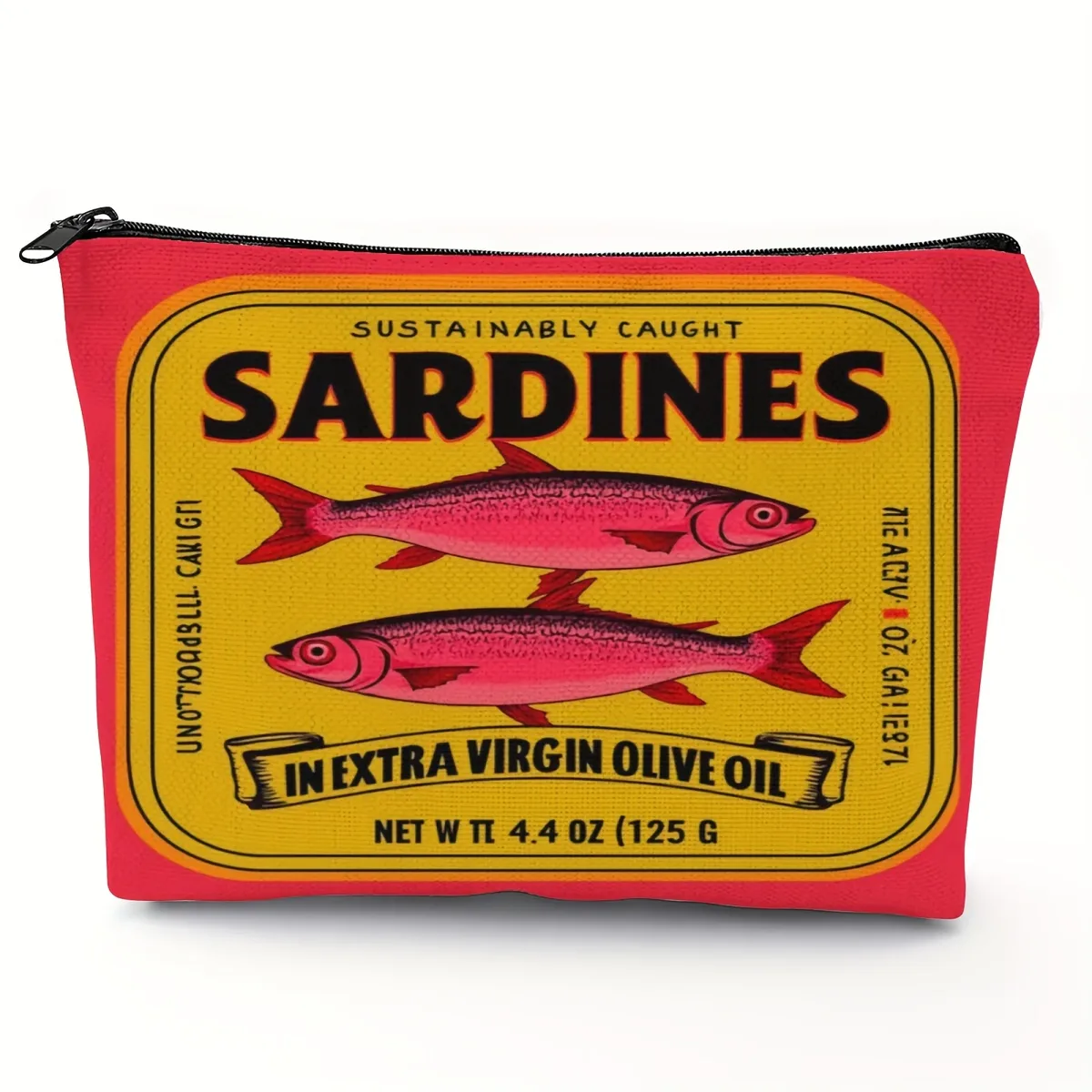 trousse de maquillage unisexe légère et durable – design vintage sardines olive oil