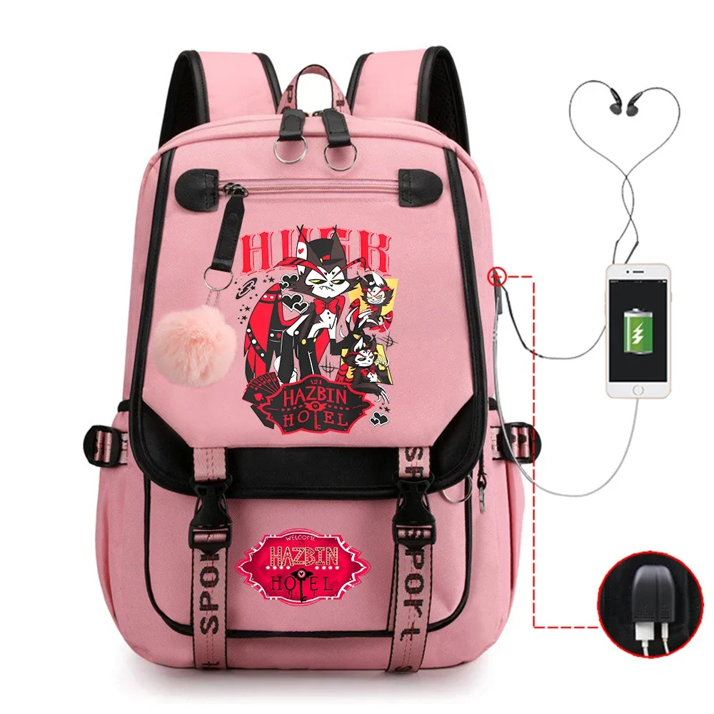 anime hazbin hôtel husk impression sac à dos femmes filles mode voyage réglable épaule grande capacité sacs à dos