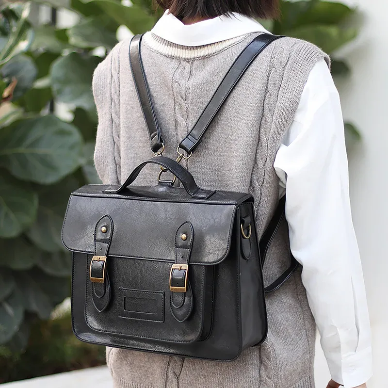 sac à dos coréen pour femme 2026, nouveau sac fourre-tout multifonctionnel en cuir pu, style universitaire, sac à bandoulière pour étudiante