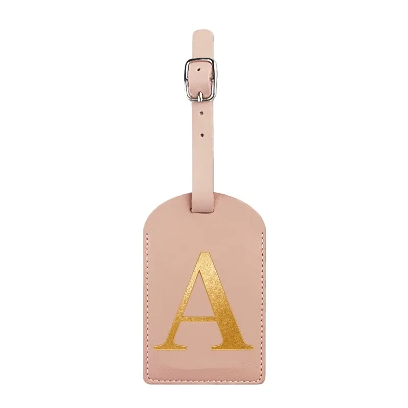 étiquette de bagage personnalisée avec nom, rose, avec motif de carte d'embarquement et initiales pour une identification facile