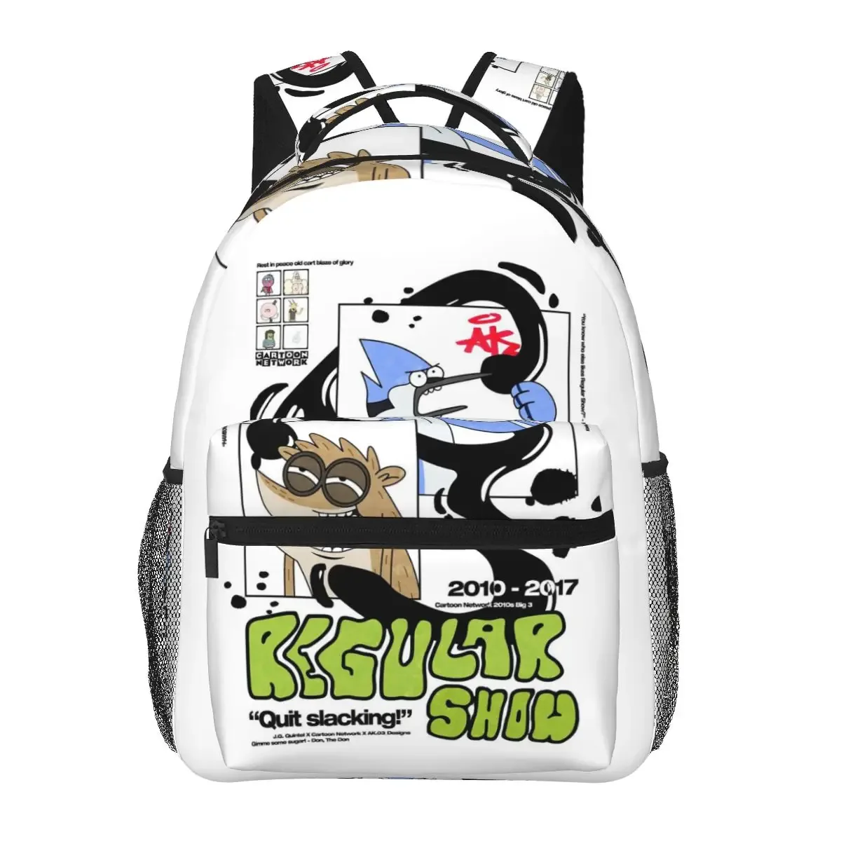 mordecai and rigby regular show – sacs à dos graphiques avec personnages de dessins animés, cartable pour garçons et filles, sacs d'école, sac à dos de voyage, sac à bandoulière