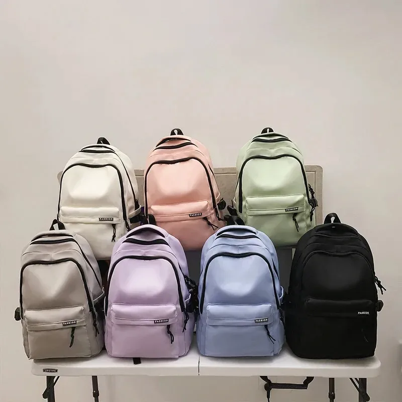 sac à dos d'étudiant de grande capacité, couleur unie, simple, noir, pour collégiens et lycéens, sac à dos de voyage