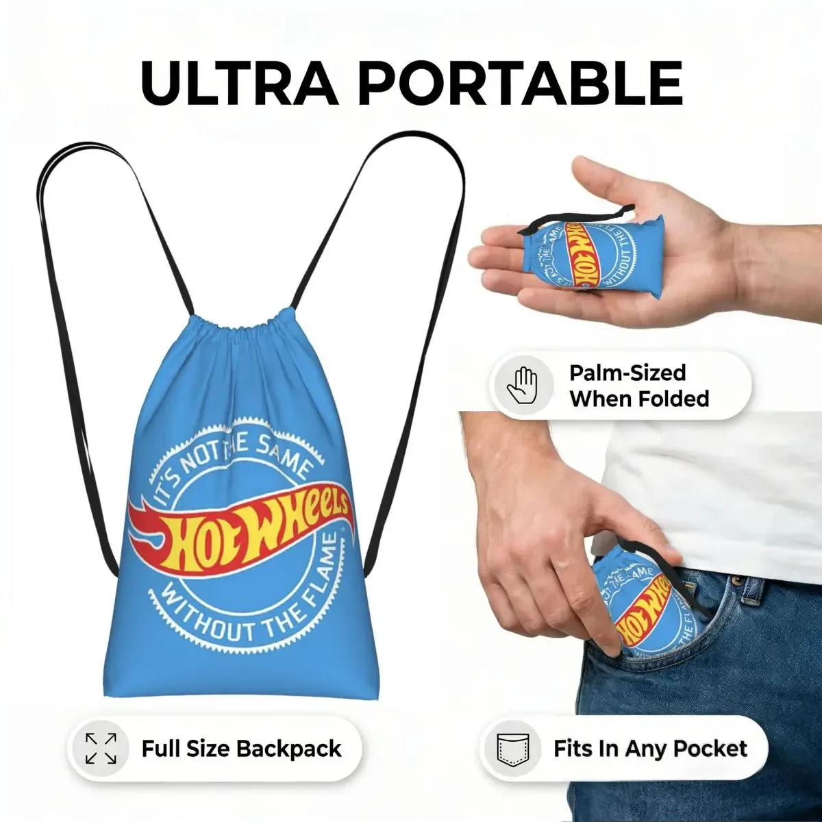 sac à dos à cordon hot wheels race, sac de sport, sac de voyage portable à cordon pour hommes et femmes