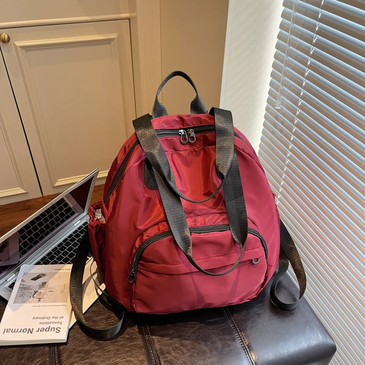 sac à dos de voyage en nylon pour femme, léger, antivol, multi-poches, sac à dos pour ordinateur portable, sac à dos scolaire pour l'université