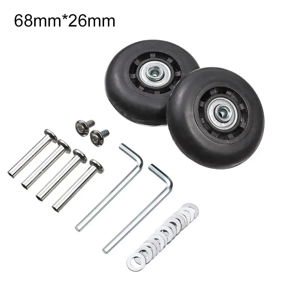roues de remplacement universelles, pièces de valise, essieux de remplacement durables, kit d'outils de réparation de roulettes, roulette silencieuse avec vis, 2 pièces