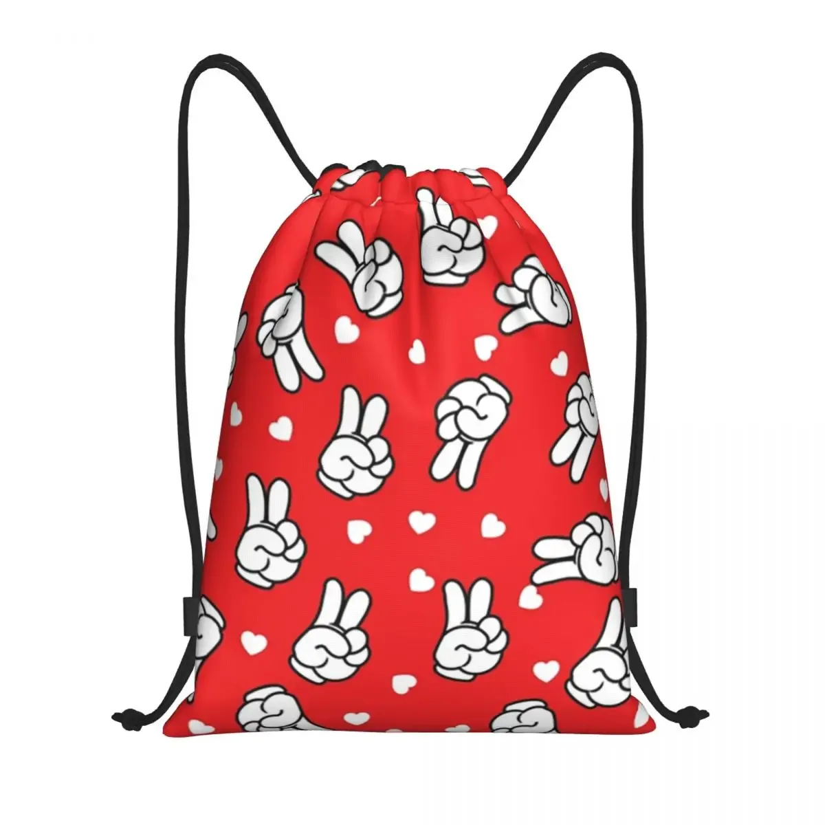 sacs à cordon personnalisés minnie à pois pour femmes, sac à dos pliable pour sport, personnages animés animés, sacs à dos de rangement pour formation