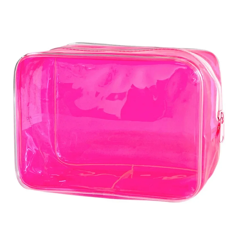 sac à cosmétiques transparent coloré, trousse de maquillage pour femmes, sac de lavage en gelée de pvc, grande capacité, organisateur de cosmétiques de voyage, pochette de maquillage