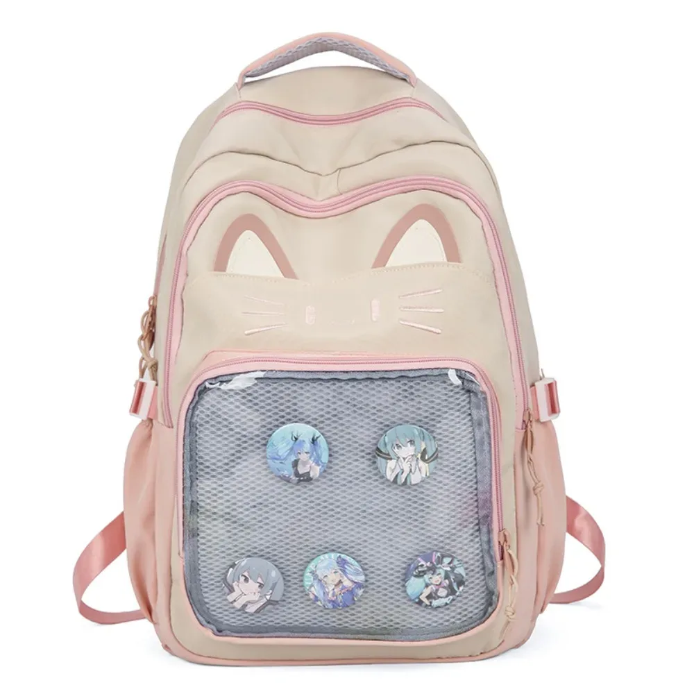 kawaii femmes sac à dos rose doux japonais dessin animé chat ita sac mode grande capacité décontracté polyvalent sacs à dos pour dames