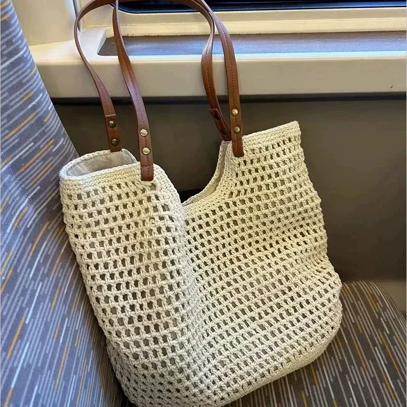 2 ensembles de sangles de sac faites à la main en cuir pu, poignées de remplacement pour sacs tissés à la mode, accessoires de bricolage, sangles fourre-tout pour sac à main à bandoulière
