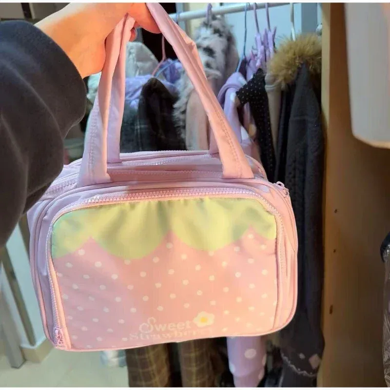 sac de maquillage coloré multifonctionnel de grande capacité, plusieurs compartiments pour le rangement, nouveau sac à bandoulière d'été doux et mignon pour femmes
