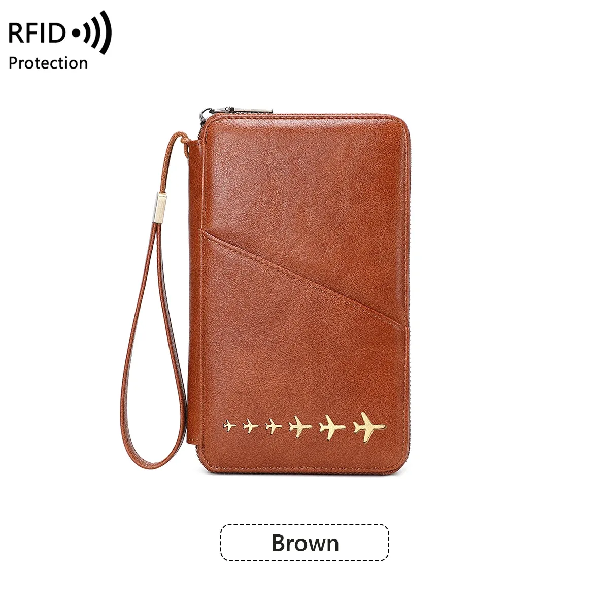 nouveau portefeuille porte-passeport familial rfid bloquant le sac de rangement de documents de voyage femmes hommes portefeuille de passeport multifonctionnel en cuir pu