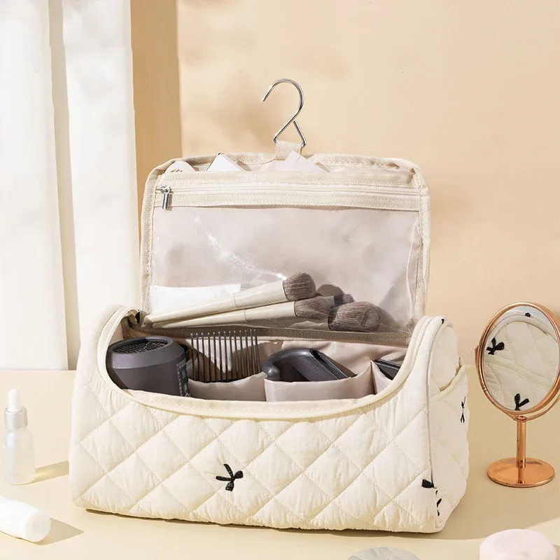 étui de voyage matelassé pour airwrap, sac de voyage pour outils capillaires en coton, sacs de rangement suspendables avec crochet de suspension
