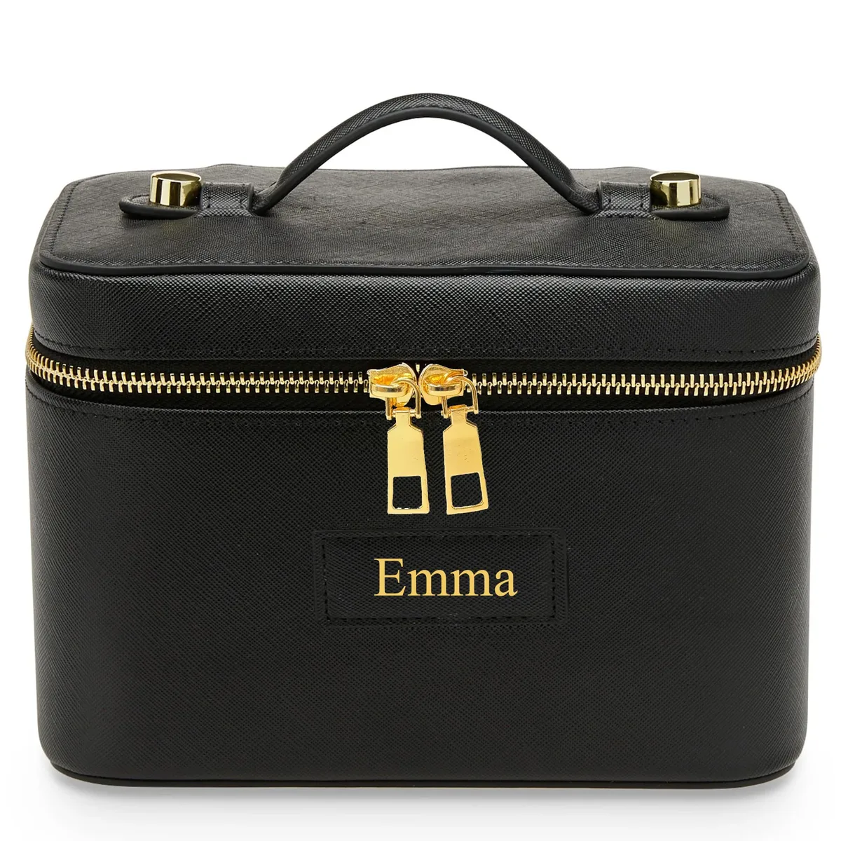 trousse de toilette de voyage personnalisable en cuir saffiano pour femme, sac de rangement portable suspendu pour maquillage et cosmétiques