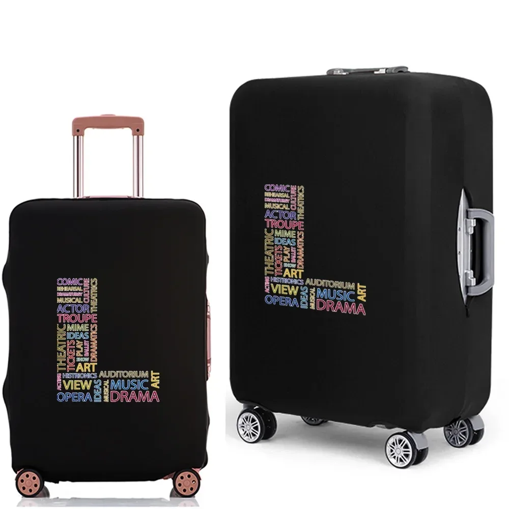 étui à bagages 2022, housse de protection avec texte 26 lettres, motif de voyage, élastique, housse anti-poussière pour valise de 18 à 28 pouces