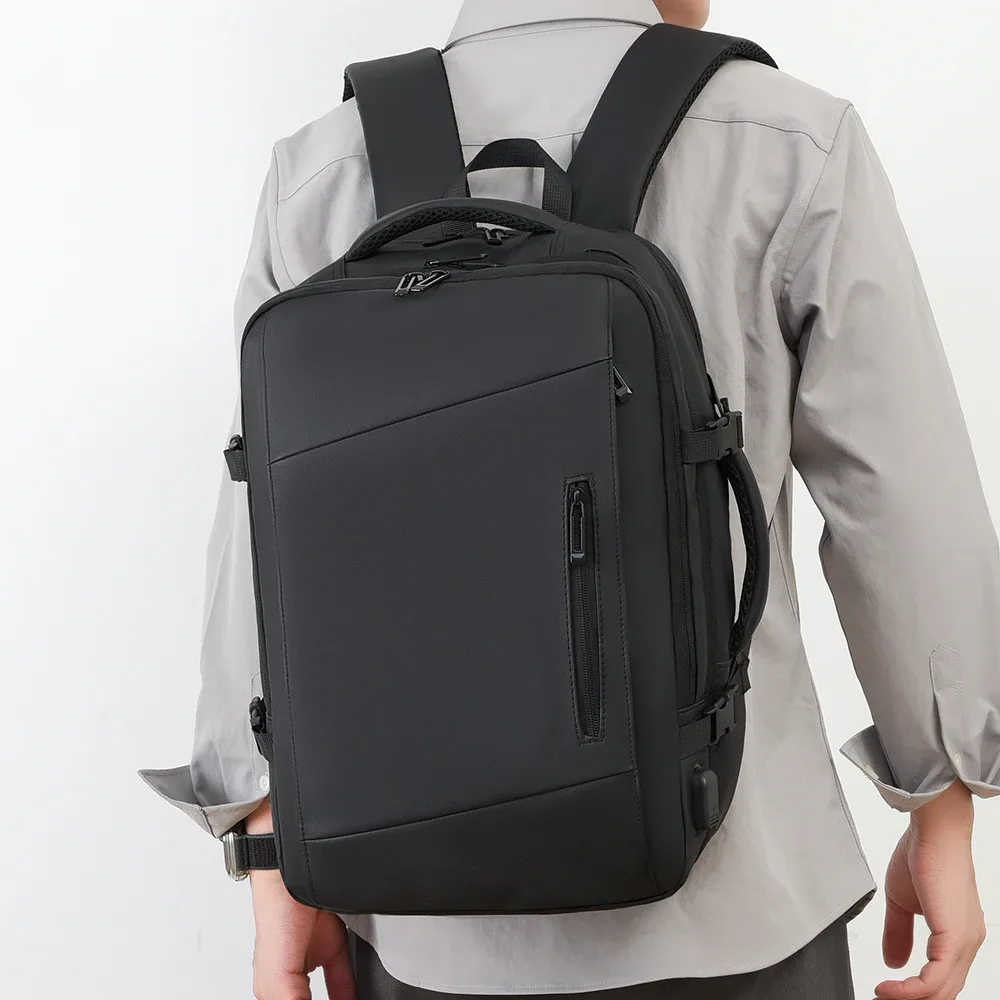 Sac à dos professionnel multi-poches hydrofuge pour ordinateur portable 15,6 pouces, compatible avec une valise à roulettes, sac à dos de voyage unisexe pour les trajets quotidiens