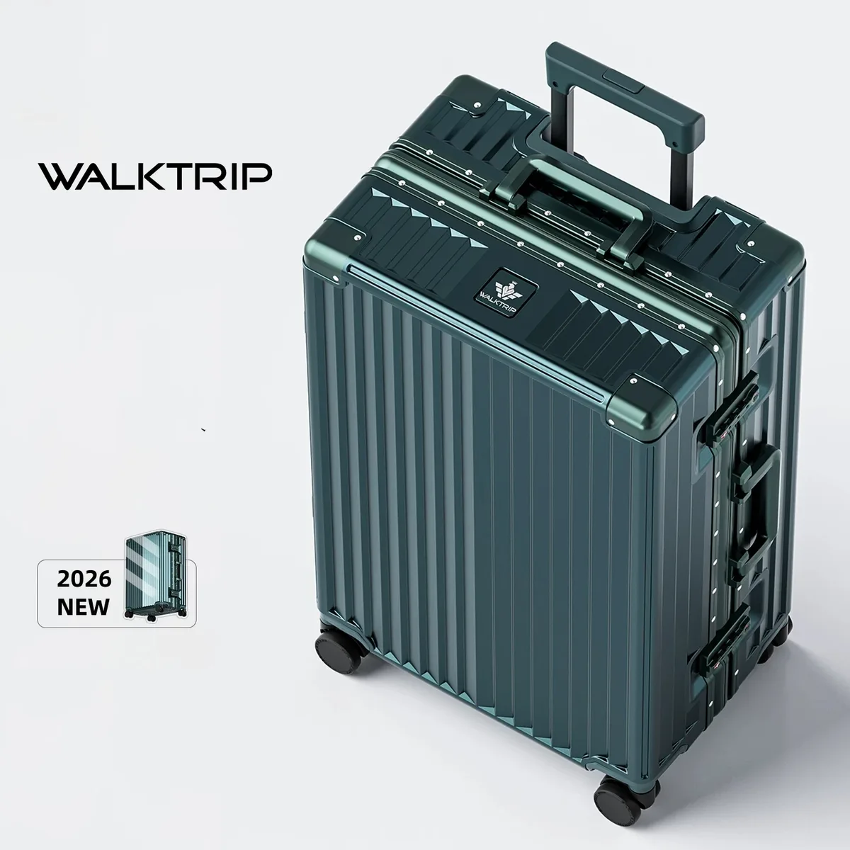nouvelle valise de luxe 2026 en pc rigide avec cadre en aluminium, serrure tsa, bagage à roulettes pour femme, tailles 20/24/26/28 pouces