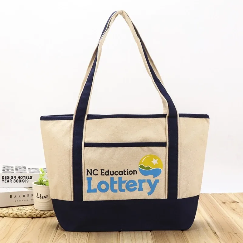 sac à bandoulière en toile personnalisé pour femmes, grande capacité, à la mode, polyvalent, léger, pour les déplacements, le shopping, fourre-tout cadeau à main