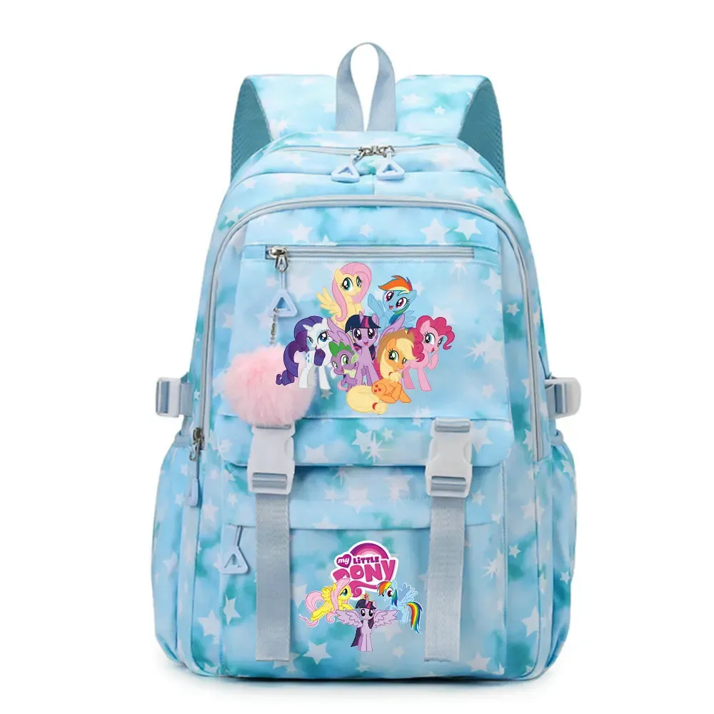 sac à dos d'étudiant imprimé my little pony, cartable de grande capacité pour adolescents, sac à dos de voyage pour ordinateur portable pour femmes