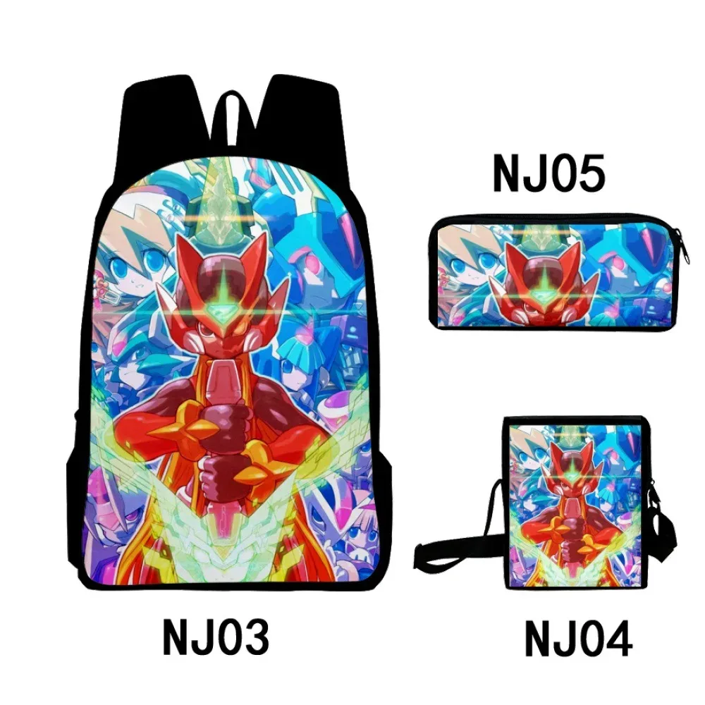 mode nouveauté cool rockman impression 3d 3 pièces/ensemble sacs d'école pour élèves sac à dos pour ordinateur portable sac à dos sac à bandoulière incliné trousse à crayons