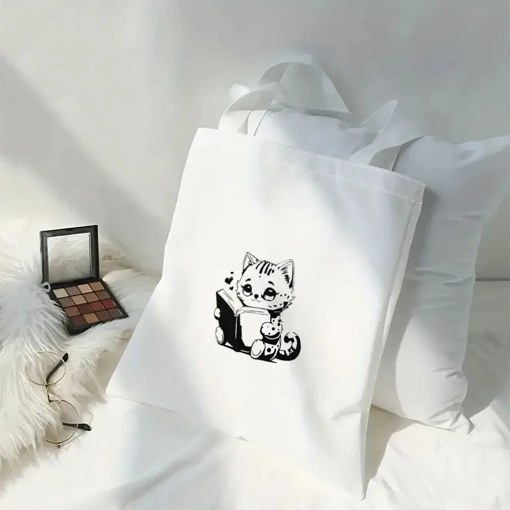 kawaii chic dessin animé animaux chat grande capacité sac fourre-tout papillon, panda élégant sac à bandoulière pour les femmes