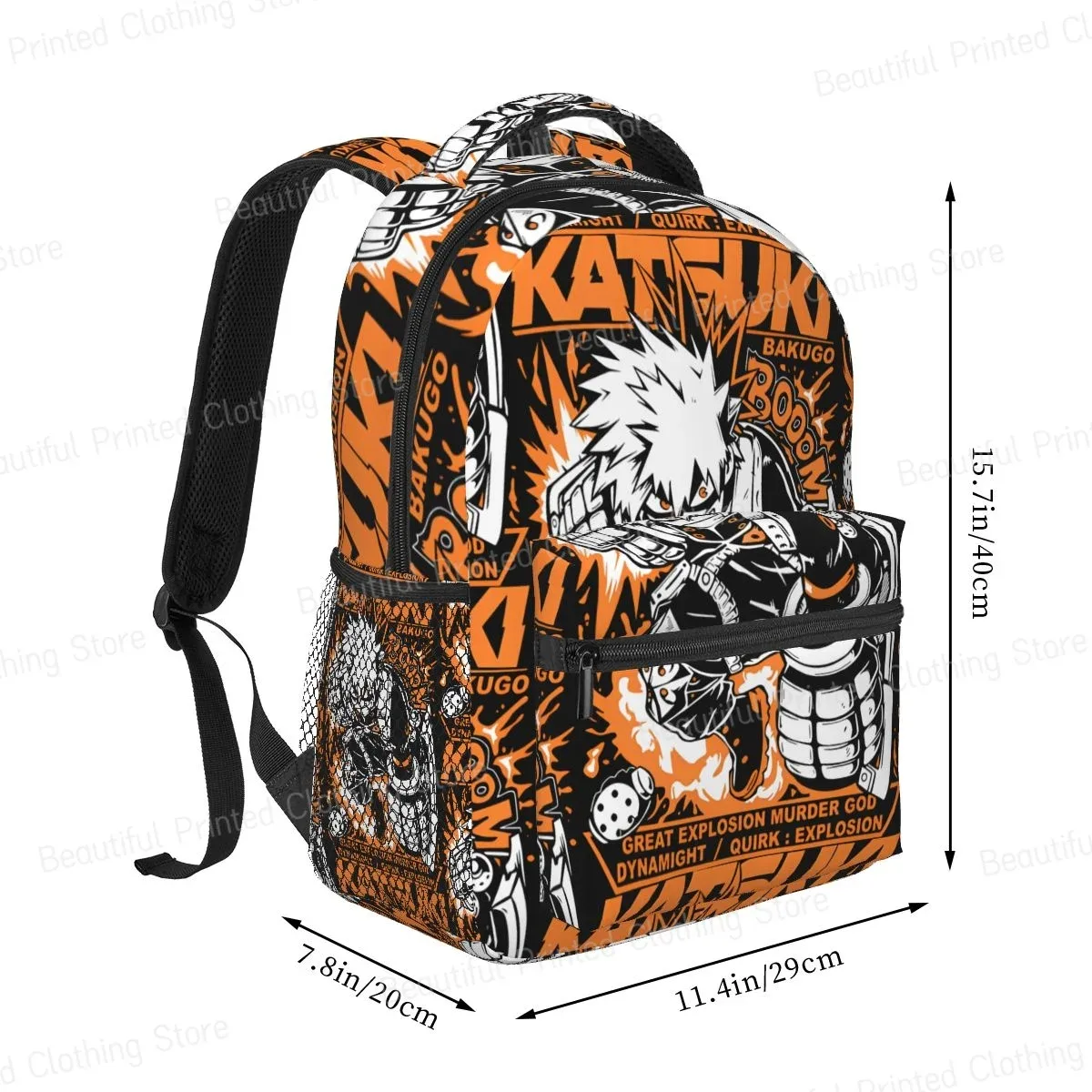 bakugo katsuki-sac à dos portable polyvalent pour cyclisme, loisirs, ordinateur, école, adolescent