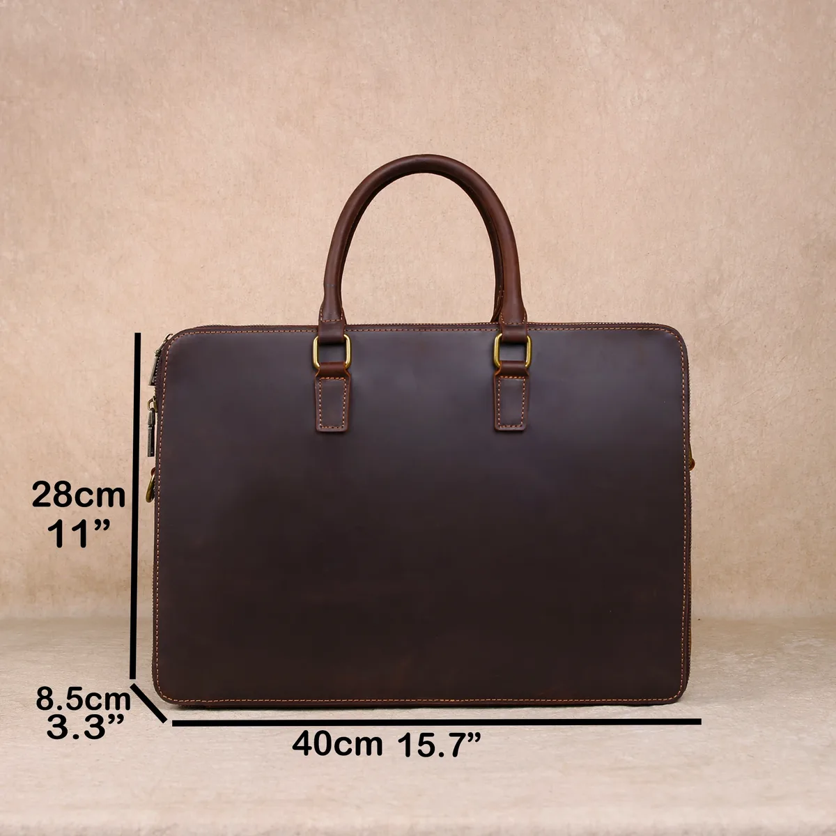 mallette d'affaires originale décontractée en cuir véritable, sac à main, sac d'ordinateur en peau de vache de couche supérieure, sac à bandoulière simple