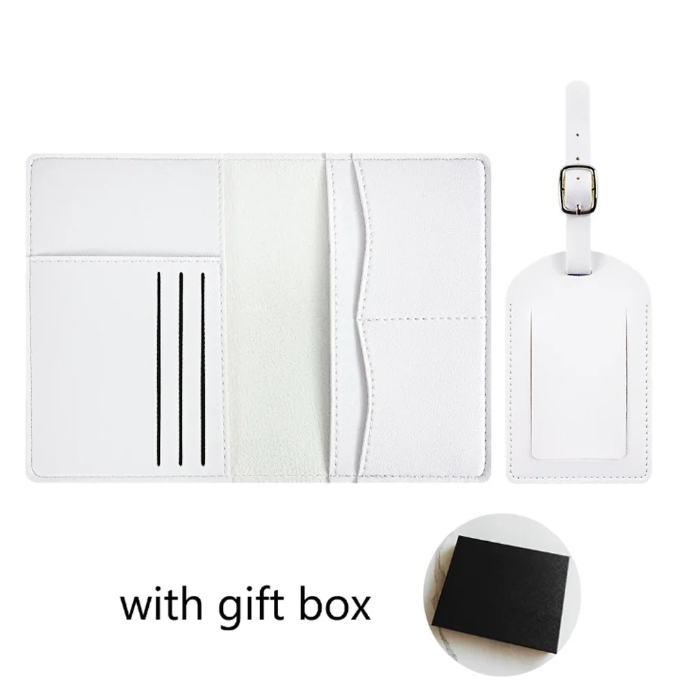 porte-passeport avec initiales personnalisées, ensemble d'étiquettes de valise de luxe, nom personnalisé, logo, cadeau, ensemble d'accessoires de voyage légers avec boîte