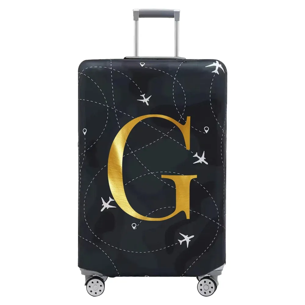 housse de protection pour compartiment à bagages, série de lettres, housse anti-poussière en tissu noir résistant à l'usure pour étui de voyage de 18 à 32 pouces
