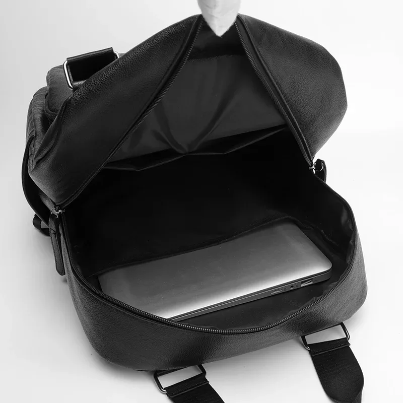 sacs à dos imperméables en cuir pour hommes, sacs d'ordinateur de bonne qualité, sacs à main de grande capacité pour hommes, sacs à bandoulière de couleur unie